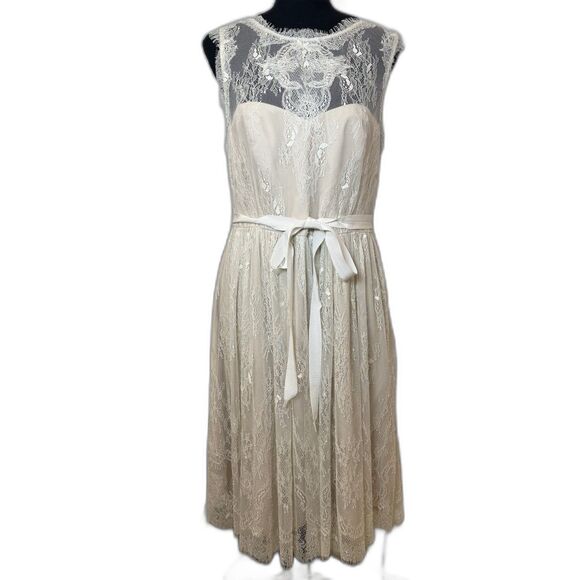 BHLDN Hitherto Celia Dress Womens Size 12 Wedding Boho Beach Lace Event Formal - Picture 1 of 16